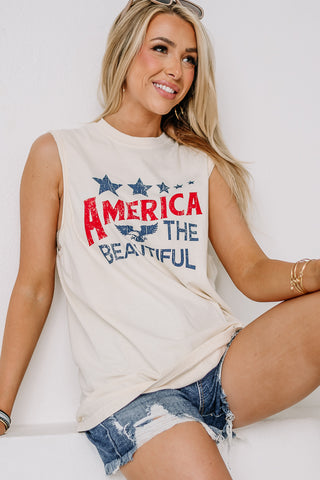 America The Beautiful Sleeveless Graphic Tee