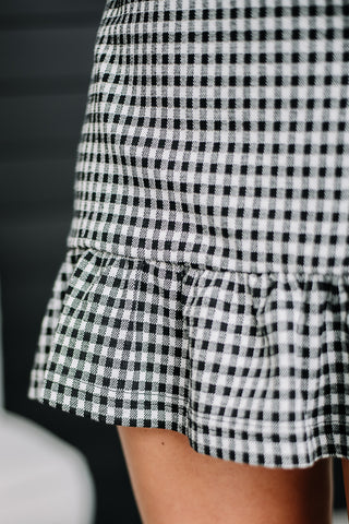 As If Gingham Mini Skirt | Black/White