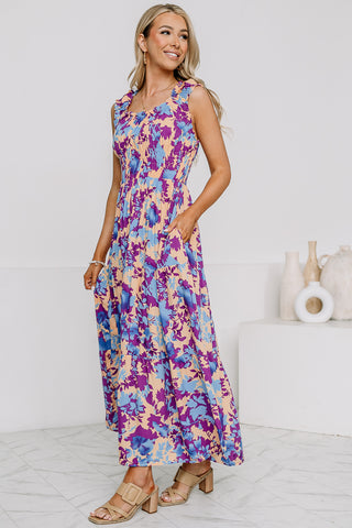 Challis Tiered Floral Midi Dress