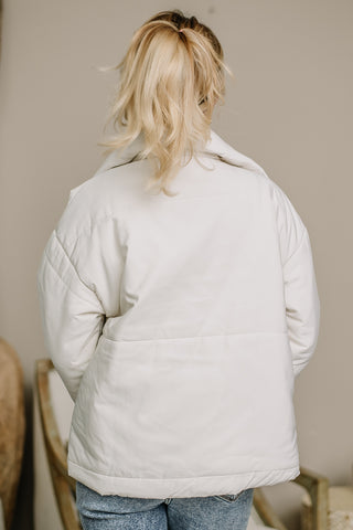 Here To Stay Puffer Jacket | White