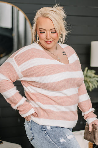 Just Peachy Drop Shoulder Sweater