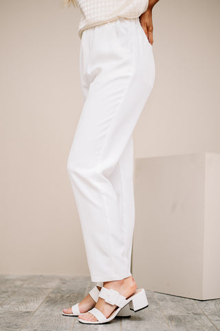 Start A Frenzy Paper Bag Dress Pants | White