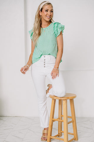 Woven In Love Plaid Top | Green