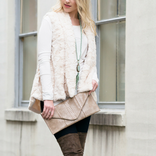 How to wear a faux fur vest and knee high boots blog