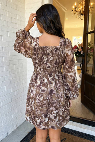 Larkspur Bubble Sleeve Mini Dress