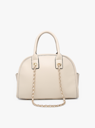Beth Dome Satchel w/ Chain Strap: Off White