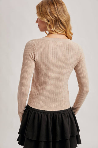 Long Sleeve Pointelle Top