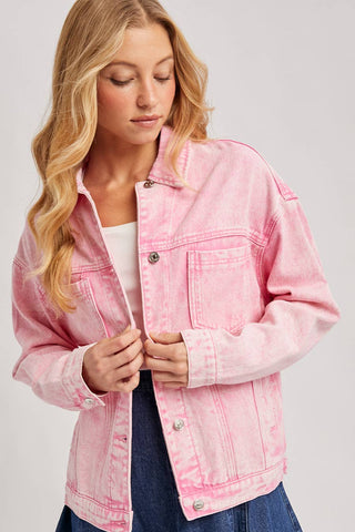 DENIM BUTTON DOWN OVERSIZED JACKET