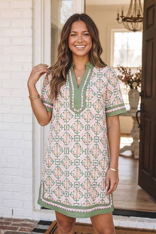 Boho Geometric Mini Dress