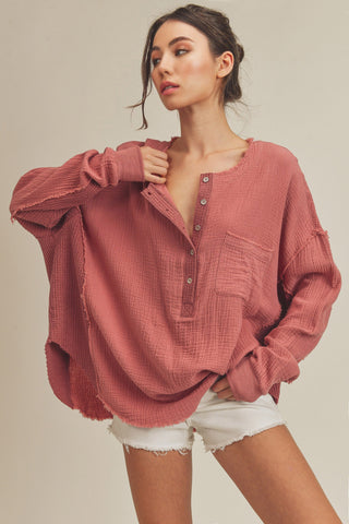 Majorie Gauze Oversized Top