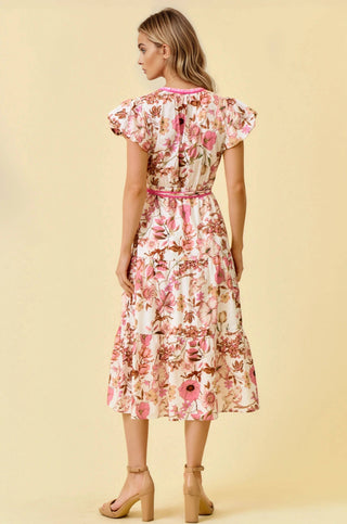 Floral Tiered Midi Dress