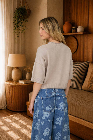 Exposed Drop Shoulder Top
