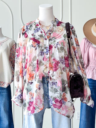 Vintage Floral Flowy Top