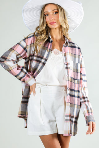 Mad For Plaid Button Up {Pink}