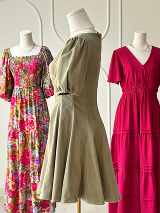 Branching Out Twill Mini Dress {Olive}