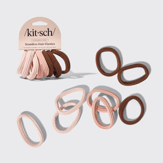Seamless Hair Elastics 8pc Set- Rosewood