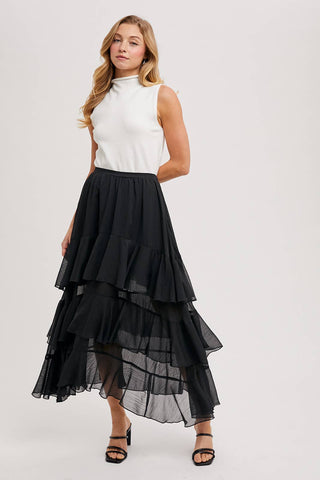 Tiered Ruffle Maxi Skirt