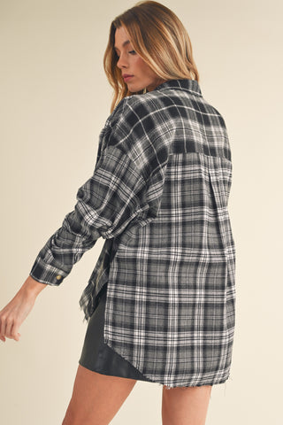 Noelle Flannel Shirt {Black & White}