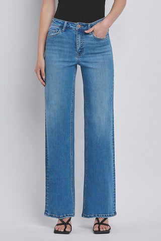 Refinery High Rise Med Wash Wide Jeans