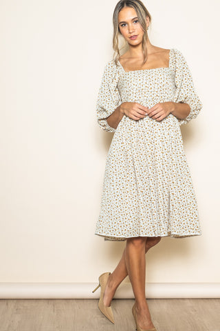The Laces Edge Floral Midi Dress