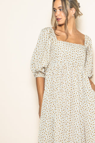 The Laces Edge Floral Midi Dress