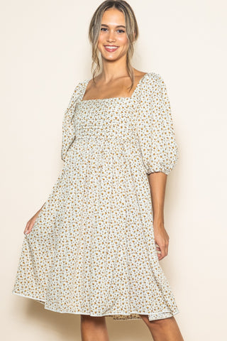The Laces Edge Floral Midi Dress