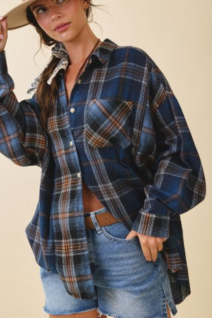 Kambrie Flannel Top {Navy}
