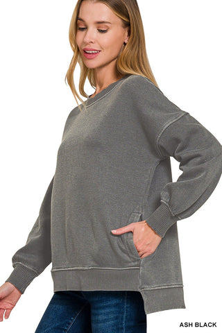 Hi-Low Hem Pocket Pullover | Colors
