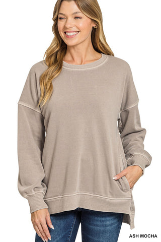 Hi-Low Hem Pocket Pullover | Colors