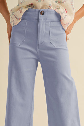 Patch Pocket Wide Leg Pants