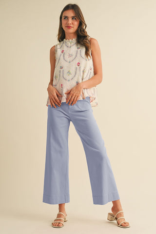 Patch Pocket Wide Leg Pants
