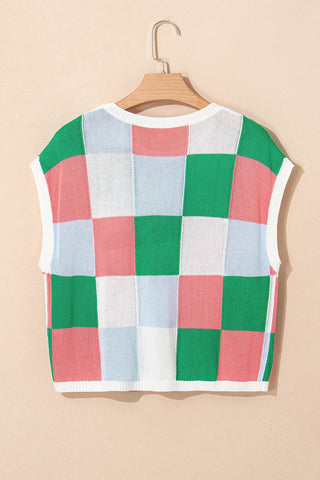 Color Block Cap Sleeve Top | Kelly Green