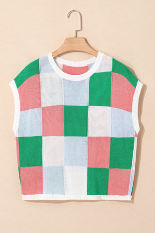 Color Block Cap Sleeve Top | Kelly Green