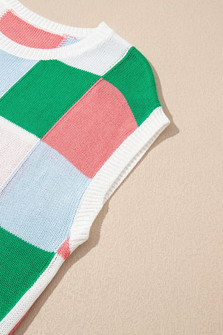 Color Block Cap Sleeve Top | Kelly Green