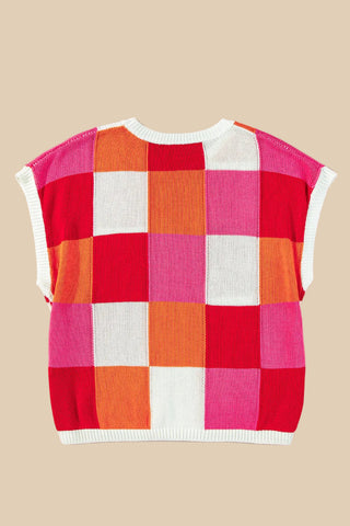 Color Block Cap Sleeve Top | Fuchsia