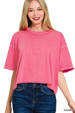 Boxy Cropped Tee {Fuchsia}