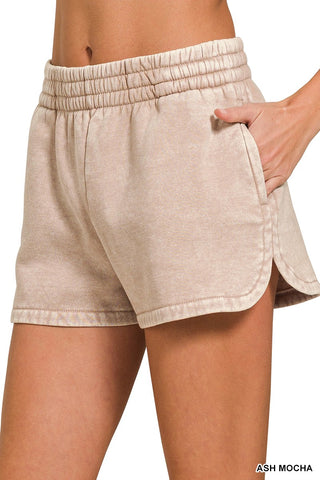 Acid Washed Dolphin Shorts