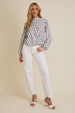 Waymaker Striped Mock Neck Top