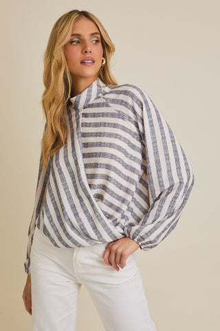 Waymaker Striped Mock Neck Top