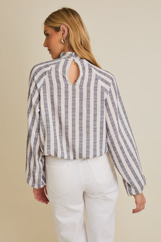 Waymaker Striped Mock Neck Top