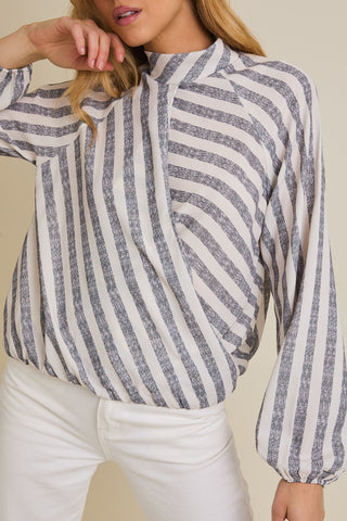 Waymaker Striped Mock Neck Top