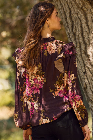 Finally Found You Floral Top (Brown)