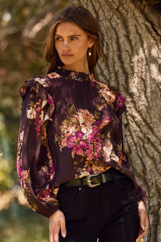Finally Found You Floral Top (Brown)