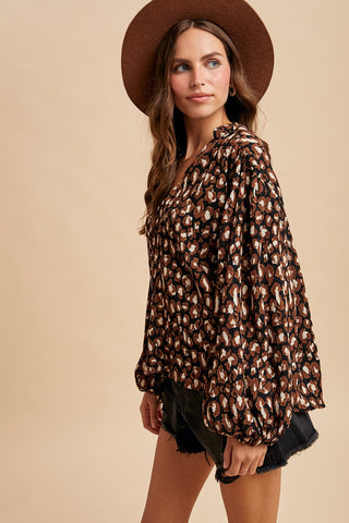 Top Notched Leopard Top