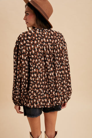 Top Notched Leopard Top