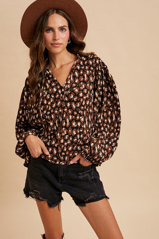 Top Notched Leopard Top