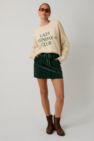Corduroy Mini Skirt {Green}