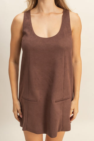 Shifted Moment Suede Mini Dress
