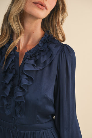 Ready For The Ruffle Midi Dress