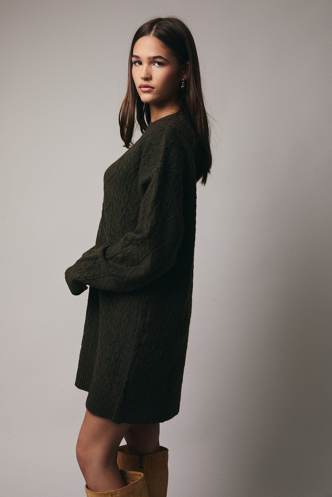 cute sweater dresses cheap cute sweater dresses Cream Frayed V-Neck Sweater Dress